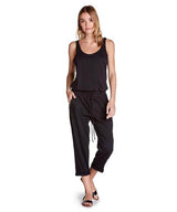 Black Pocket Tank Jumpsuit - miamidrugpossession