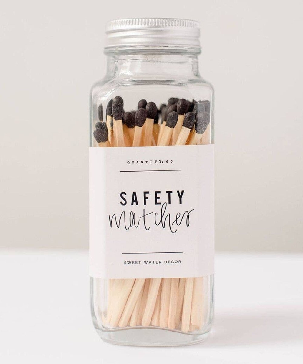 Black Safety Matches - Glass Jar - miamidrugpossession