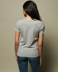 Blair Slim V - Neck Top Heather Grey - PINK ARROWS