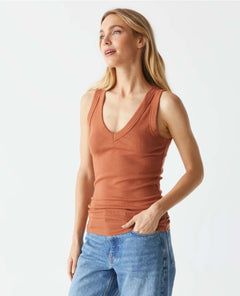 Blanche Ruched Tank Toffee - miamidrugpossession