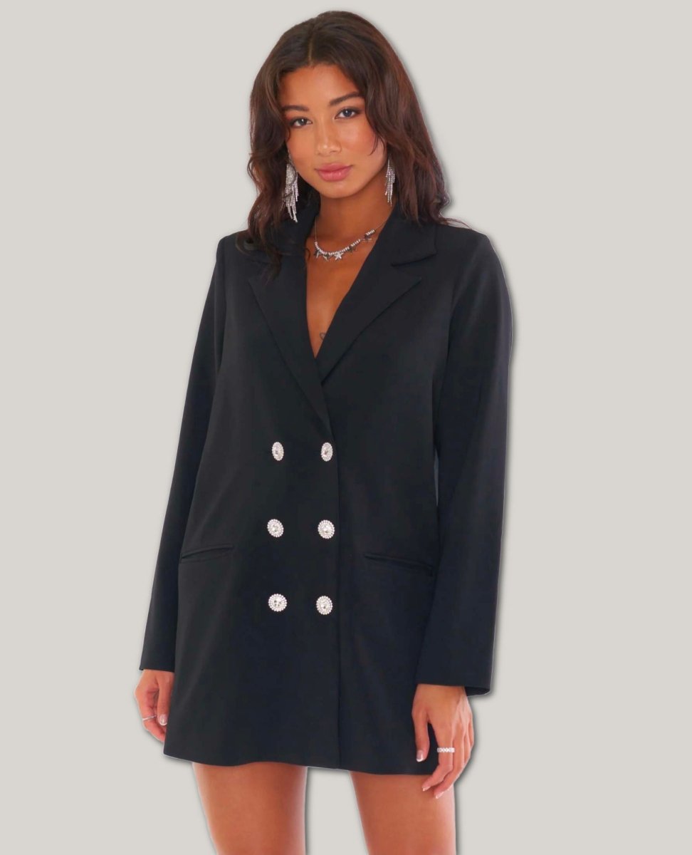 Bling Black Blazer Dress - clearpathherbicide