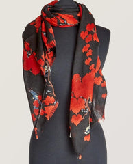 Blossom Branch Black Scarf - PINK ARROWS