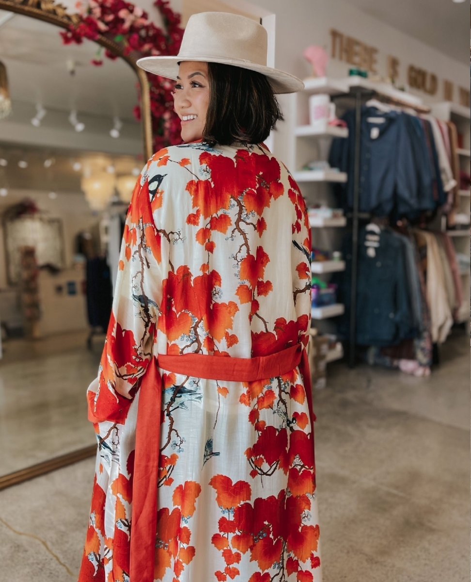 Blossom Branch Robe Gown Kimono - miamidrugpossession