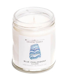 Blue Chalcedony Calming Stone Candle - clearpathherbicide