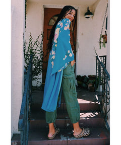 Blue Floral Georgia Robe - clearpathherbicide