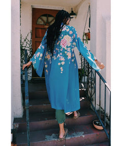 Blue Floral Georgia Robe - clearpathherbicide