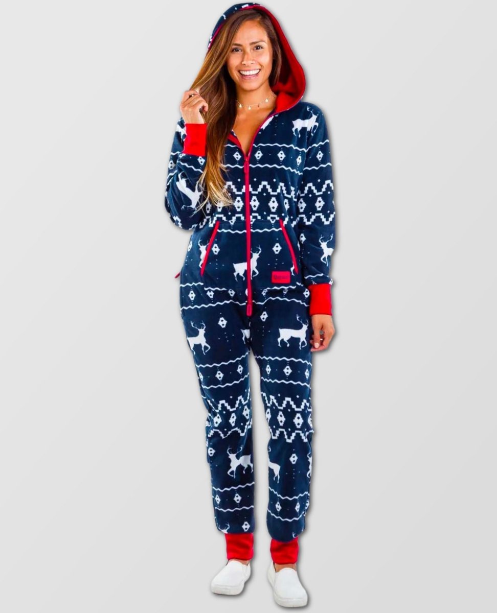 Blue Reindeer Onesie Jumpsuit - PINK ARROWS