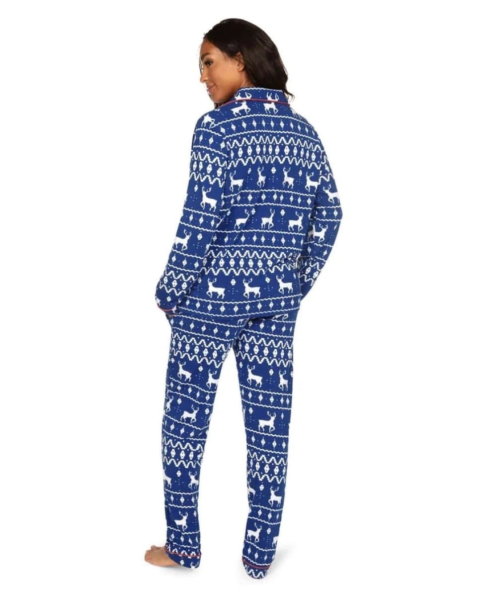 Blue Reindeer PJ Set - PINK ARROWS