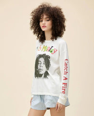 Bob Marley Catch A Fire Long Sleeve - PINK ARROWS