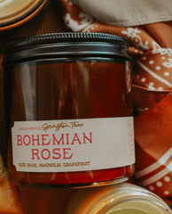 Bohemian Rose - Rose, Basil, Patchouli Candle - PINK ARROWS