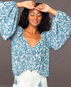 Boho Blouse Denim Ivory - clearpathherbicide