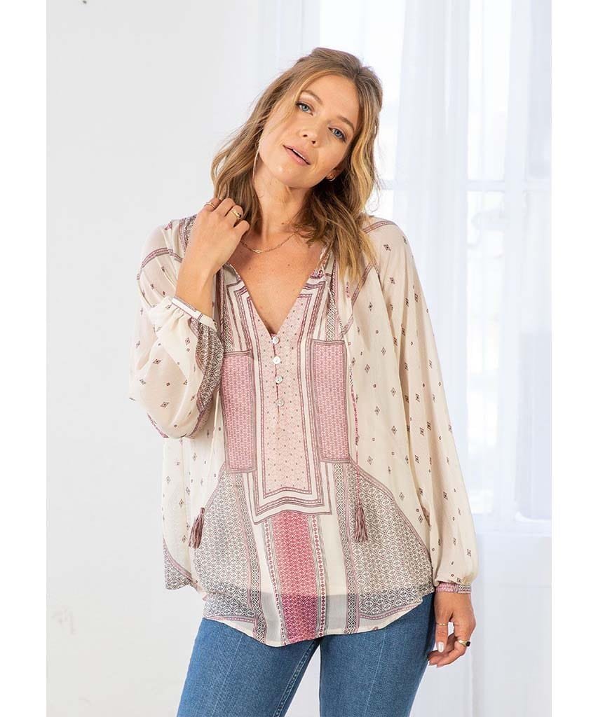 Boho Chiffon Blouse Wine Combo - miamidrugpossession