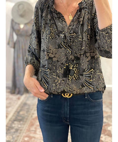 Boho Printed LS Blouse Black Combo - clearpathherbicide