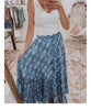 Boho Tiered Skirt Blue Combo - miamidrugpossession