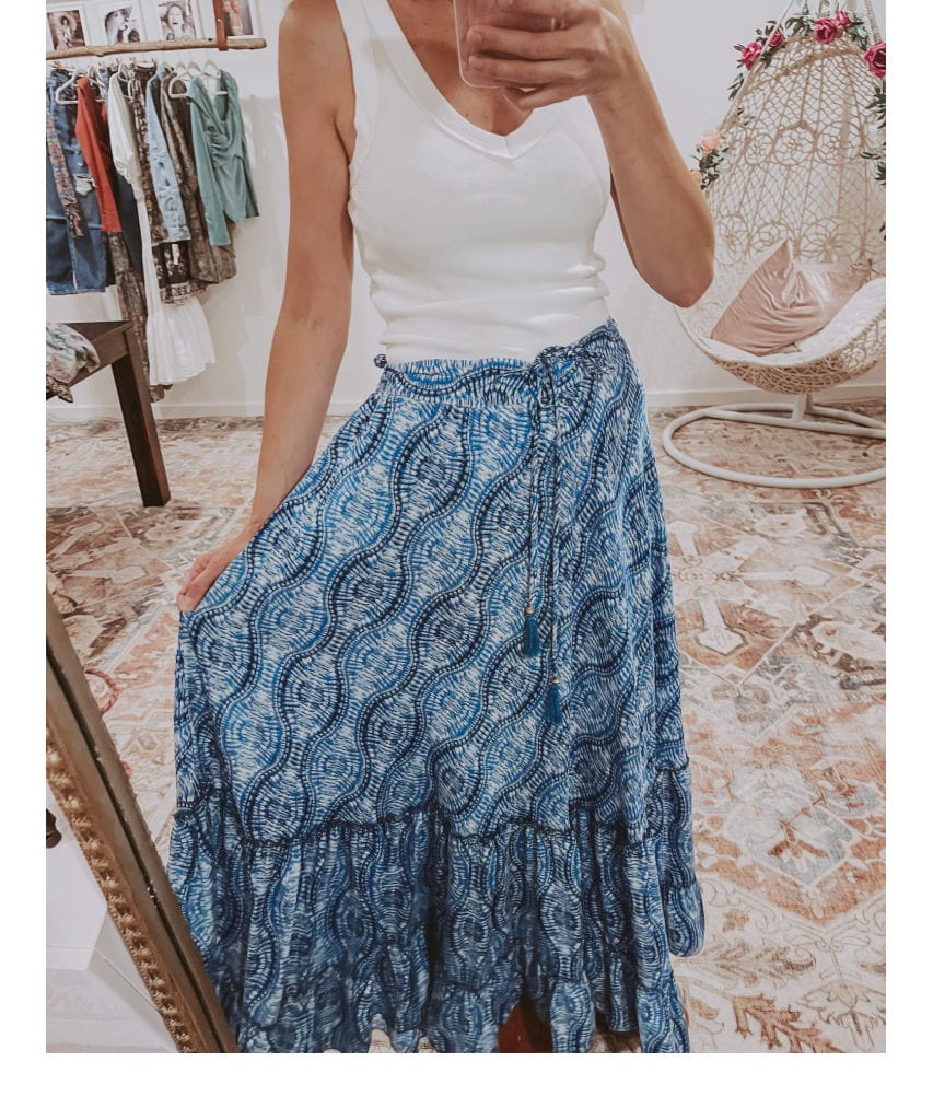 Boho Tiered Skirt Blue Combo - clearpathherbicide