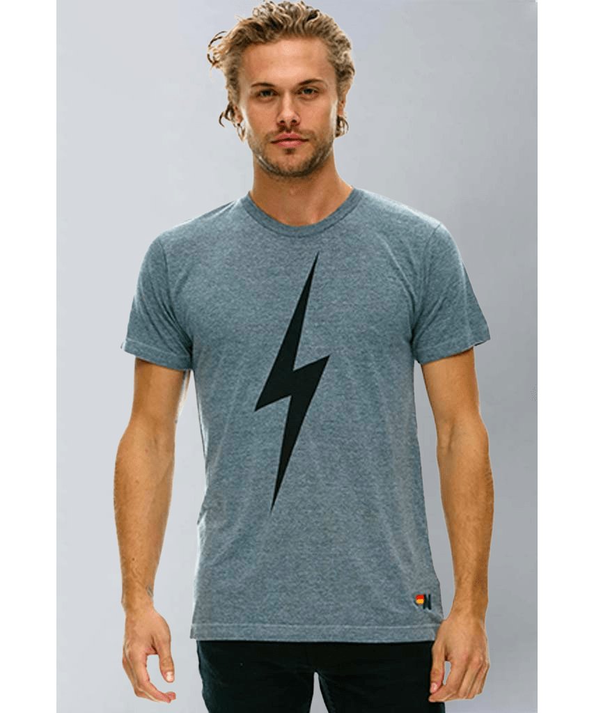 Bolt Crew Tee Heather Grey - miamidrugpossession