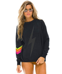 Bolt Neon Classic Sweatshirt Charcoal - PINK ARROWS