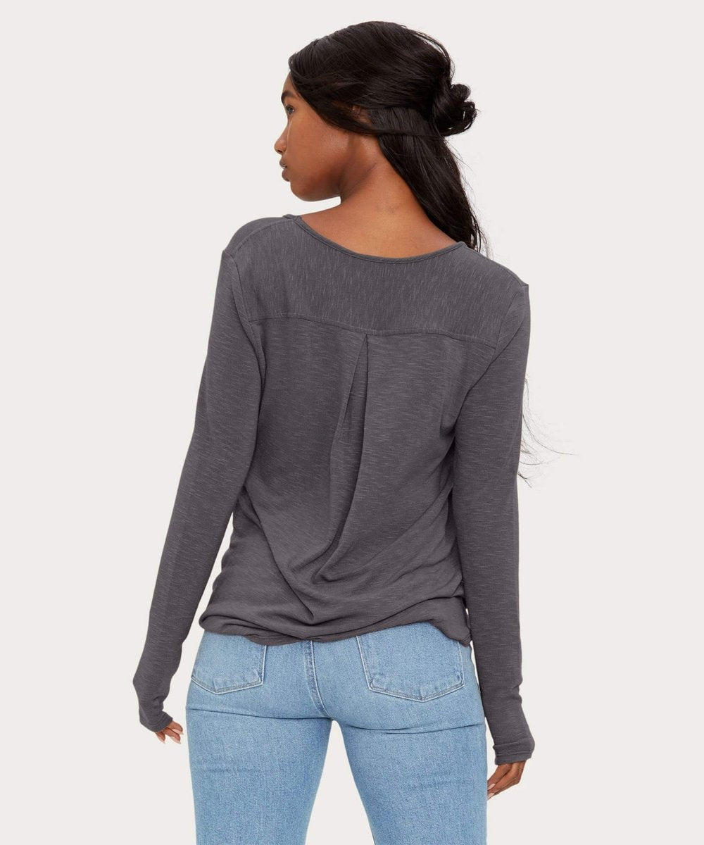 Bonnie V - Neck Tunic Charcoal - miamidrugpossession