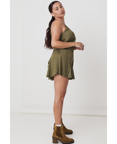 Boudoir Romper Olive - miamidrugpossession