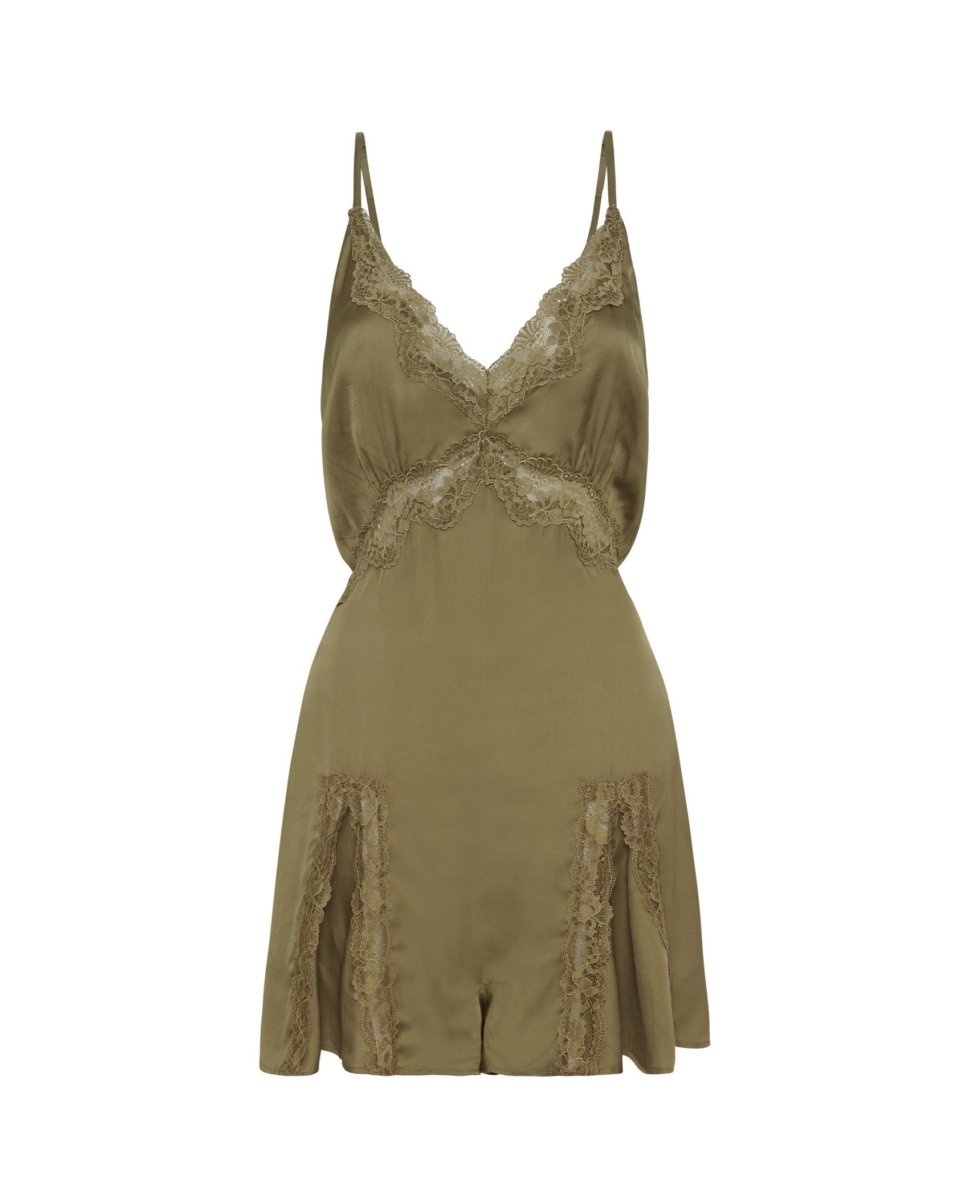 Boudoir Romper Olive - miamidrugpossession