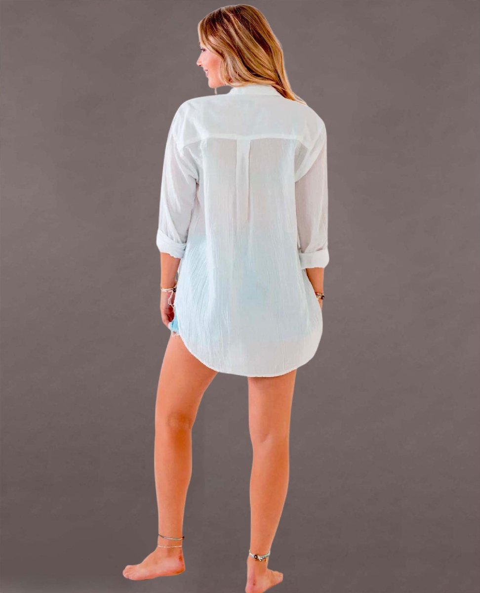 Boyfriend Button Up White - miamidrugpossession