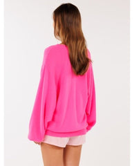 Boyfriend Cashmere Sweatshirt Flamingo - PINK ARROWS