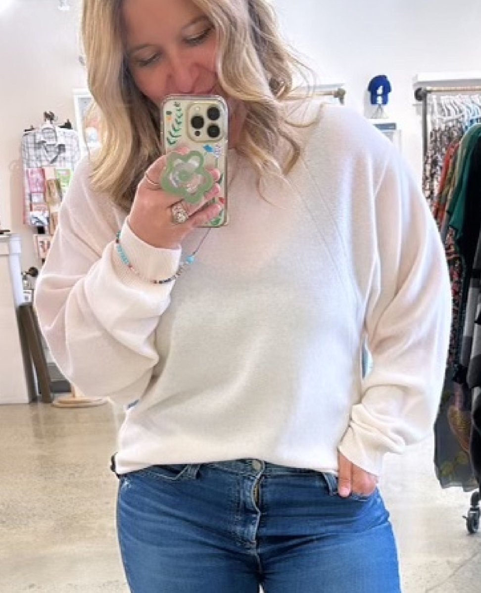 Boyfriend Cashmere Sweatshirt Milk - PINK ARROWS