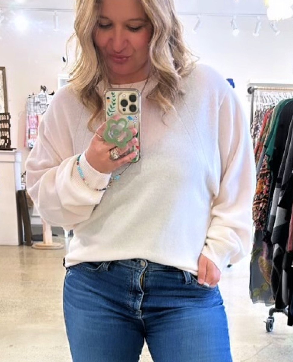 Boyfriend Cashmere Sweatshirt Milk - miamidrugpossession