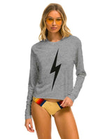 Boyfriend Tee Bolt Long Sleeve Grey - miamidrugpossession