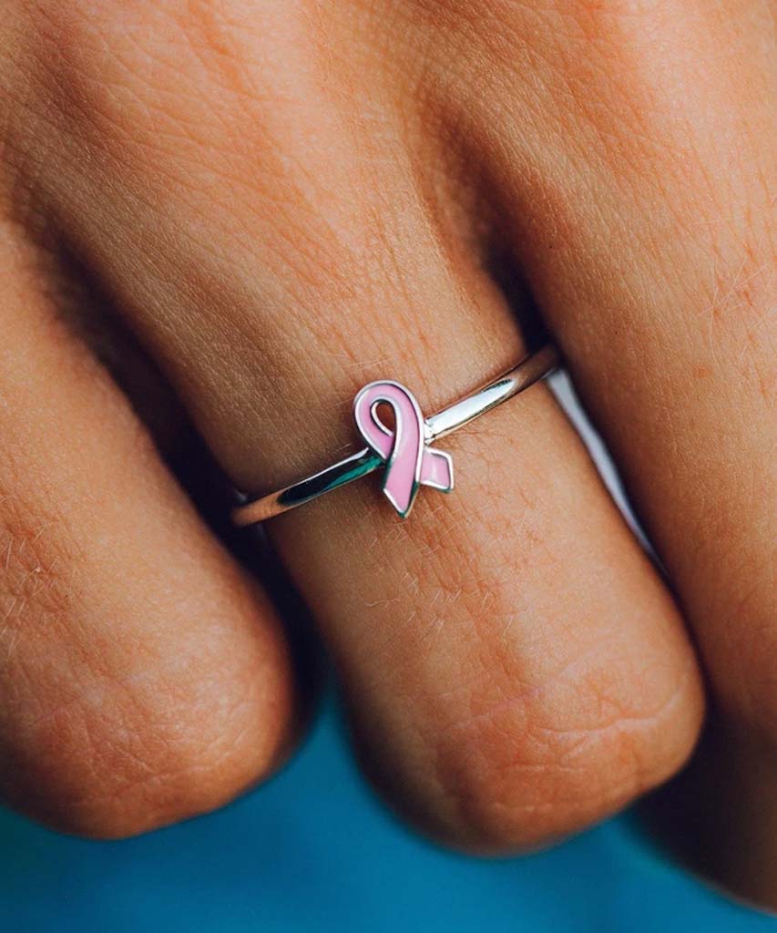 Breast Cancer Ring Silver - PINK ARROWS