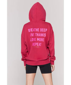 Breathe Deep Oversized Hoodie - PINK ARROWS