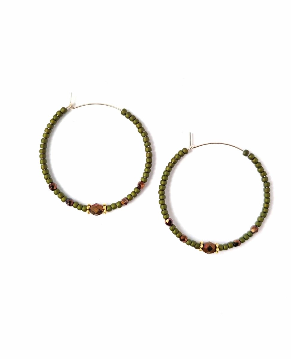 Bronzed Hoops Army Green - miamidrugpossession