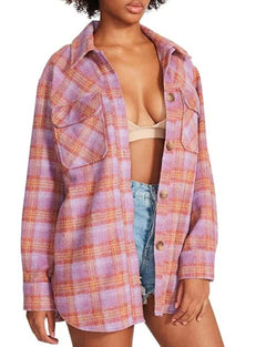 Brooklyn Plaid Shacket, Vintage Purple - clearpathherbicide