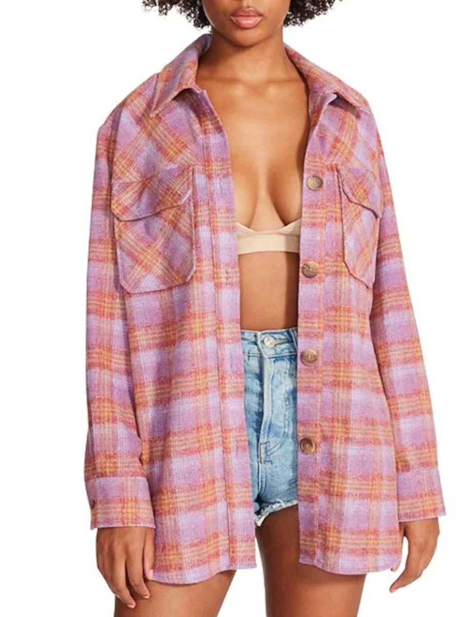 Brooklyn Plaid Shacket, Vintage Purple - clearpathherbicide