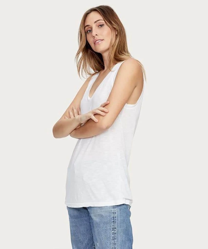 Brooklyn U Neck Tank White - miamidrugpossession