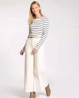 Brynn Long Sleeve Navy White Stripe - PINK ARROWS