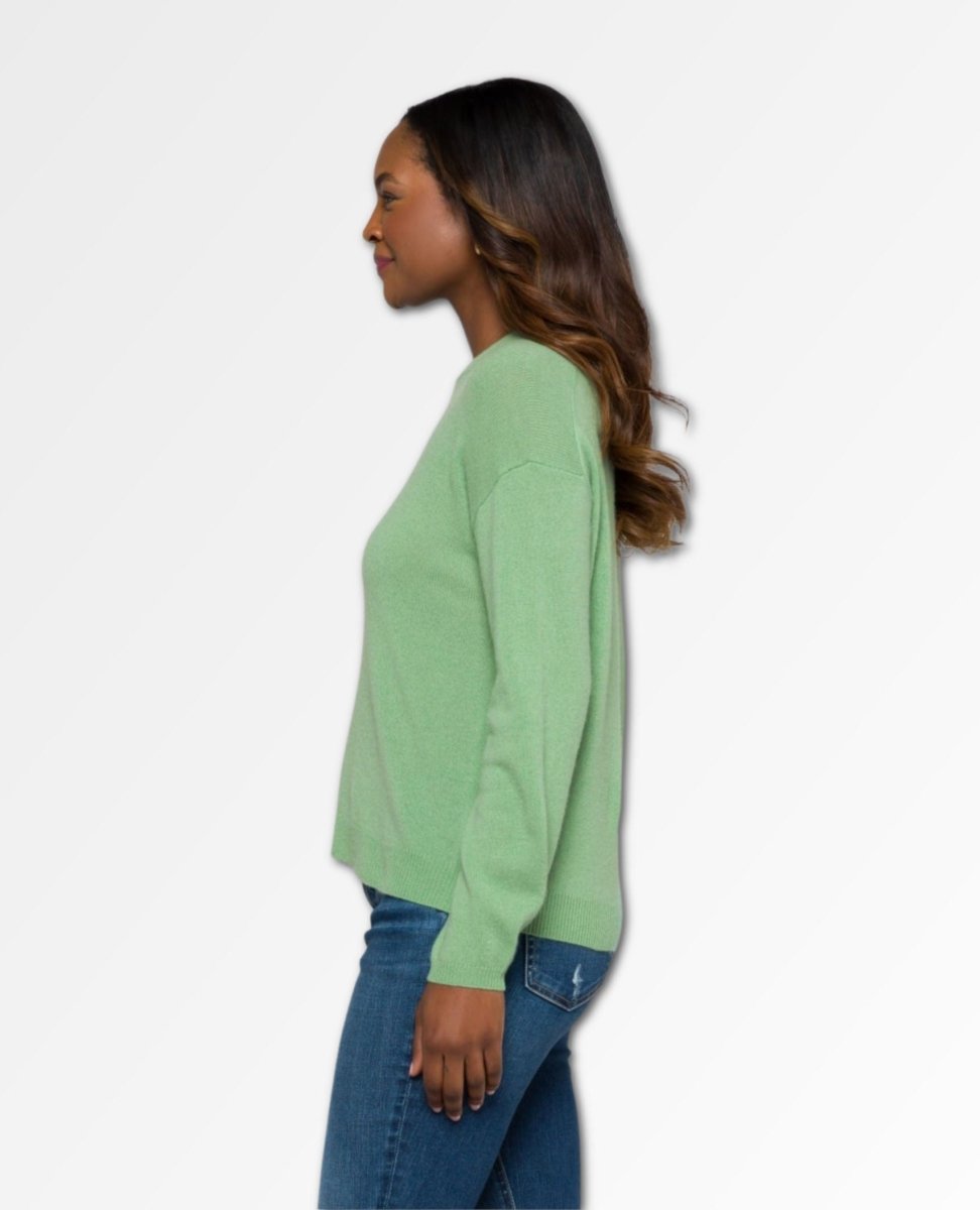 Brynne Cashmere Crewneck Spring Green - clearpathherbicide