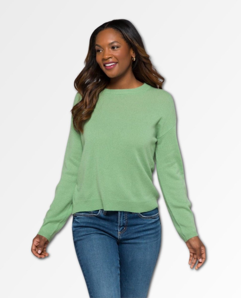 Brynne Cashmere Crewneck Spring Green - miamidrugpossession