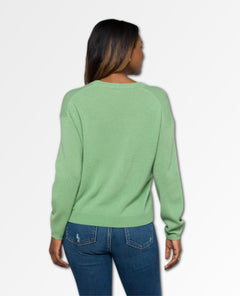 Brynne Cashmere Crewneck Spring Green - miamidrugpossession