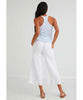 Button Front Wide Leg Crop White - clearpathherbicide