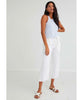 Button Front Wide Leg Crop White - clearpathherbicide