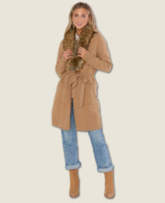 Cabin Cardi Camel Knit Faux Fur - clearpathherbicide