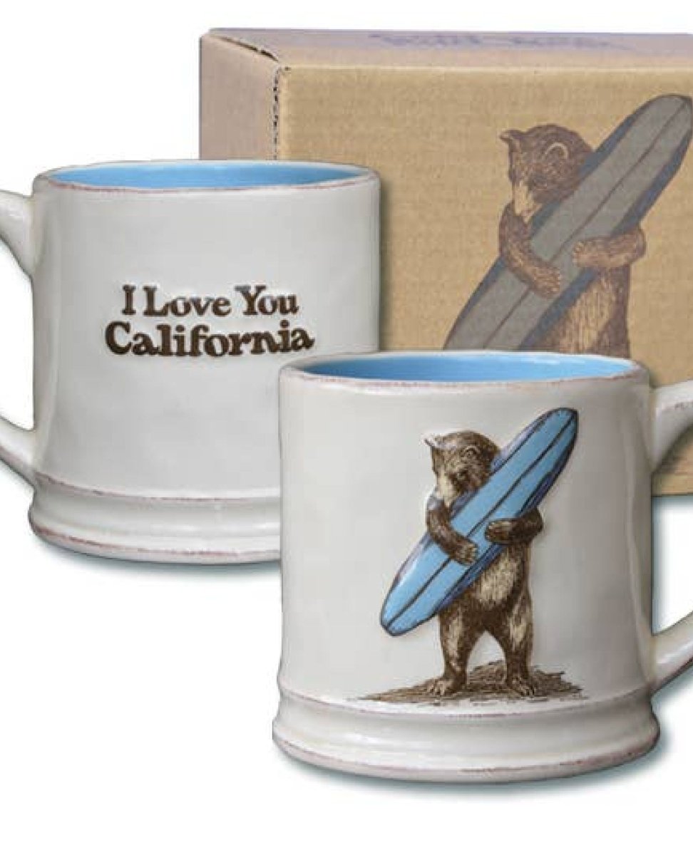 Cali Surf Bear Ceramic Mug - PINK ARROWS