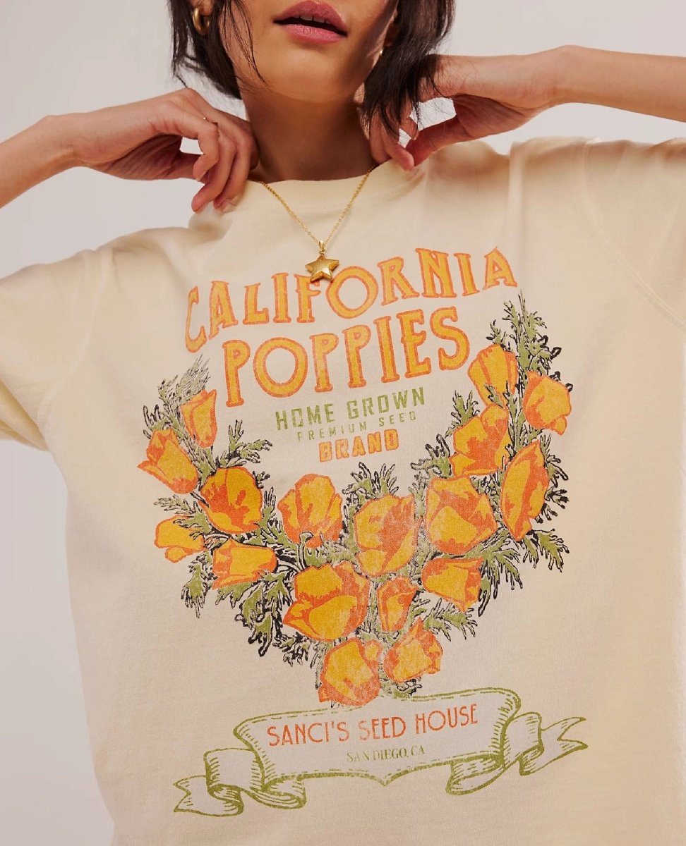 California Poppies Harvest Graphic Tee - PINK ARROWS