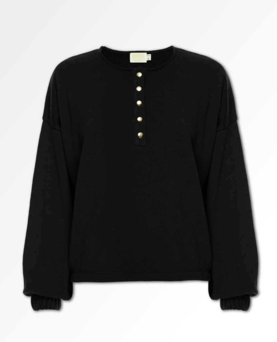 Callan Snap Sweatshirt Jet Black - miamidrugpossession