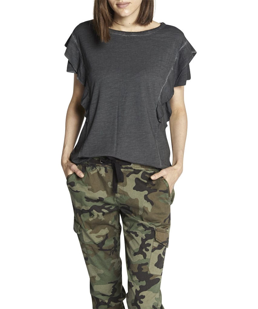 Camina Ruffle Tee, Faded Black - clearpathherbicide