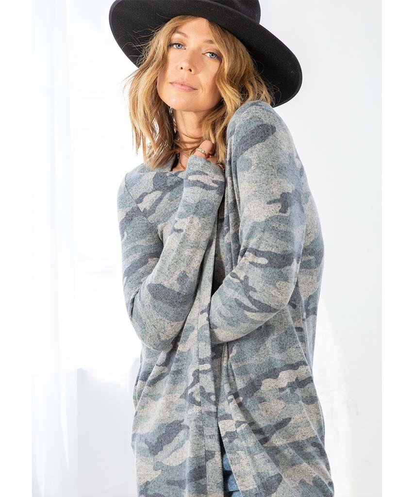 Camo Fuzzy Cardi - miamidrugpossession