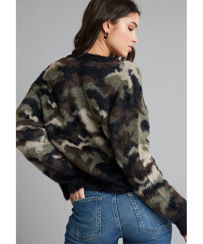 Camo Fuzzy Cardigan Sweater - clearpathherbicide