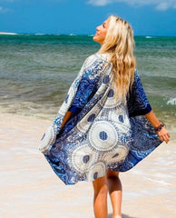 Cape Cod Mandala Kimono Cover Up - PINK ARROWS