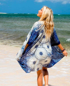 Cape Cod Mandala Kimono Cover Up - PINK ARROWS